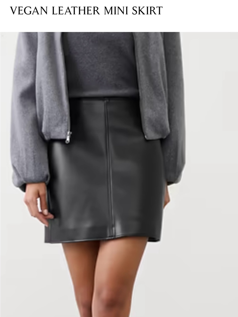 Banana Republic Factory Black Vegan Leather Mini Skirt